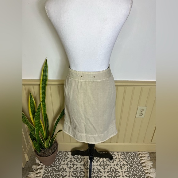 Anthropologie Hei Hei Button Front Skirt Sz 8 Beige Cotton Casual Cottagecore - Picture 6 of 11